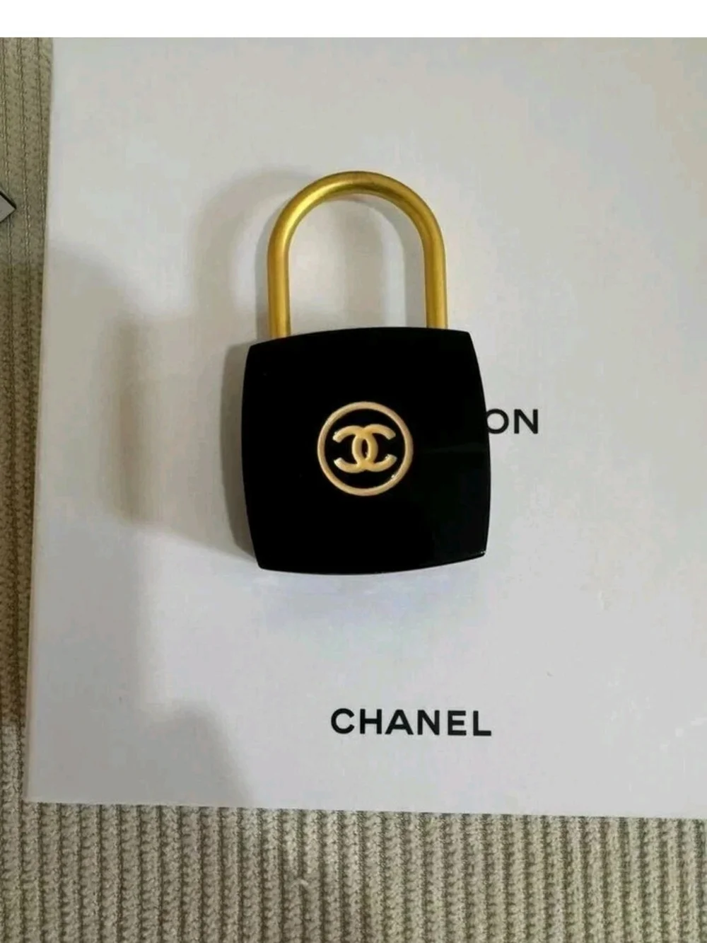 New CHANEL Black & Gold Padlocks With Keys Set Rare Collector Item GWP